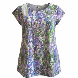 Together Floral top with Purple and Green Accents